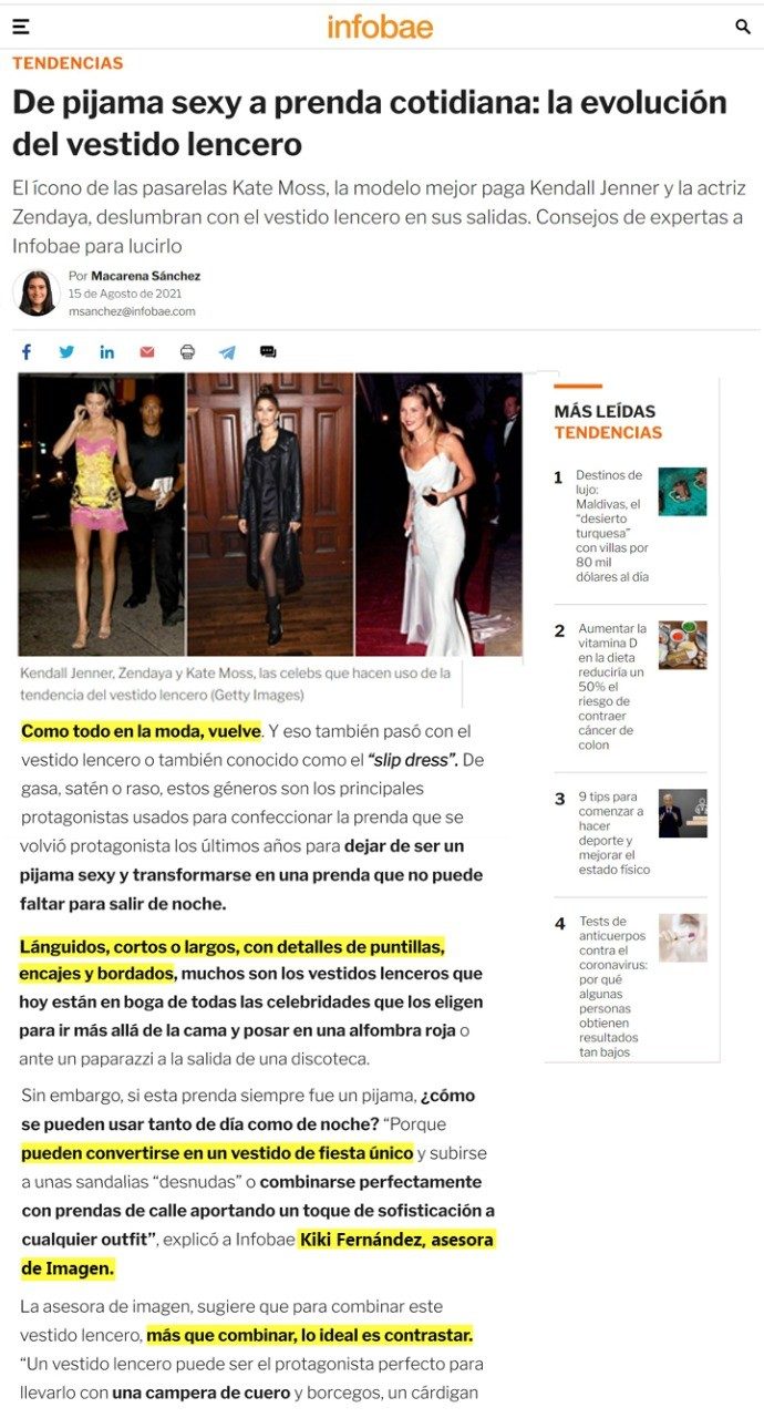 Infobae - Vestidos lenceros
